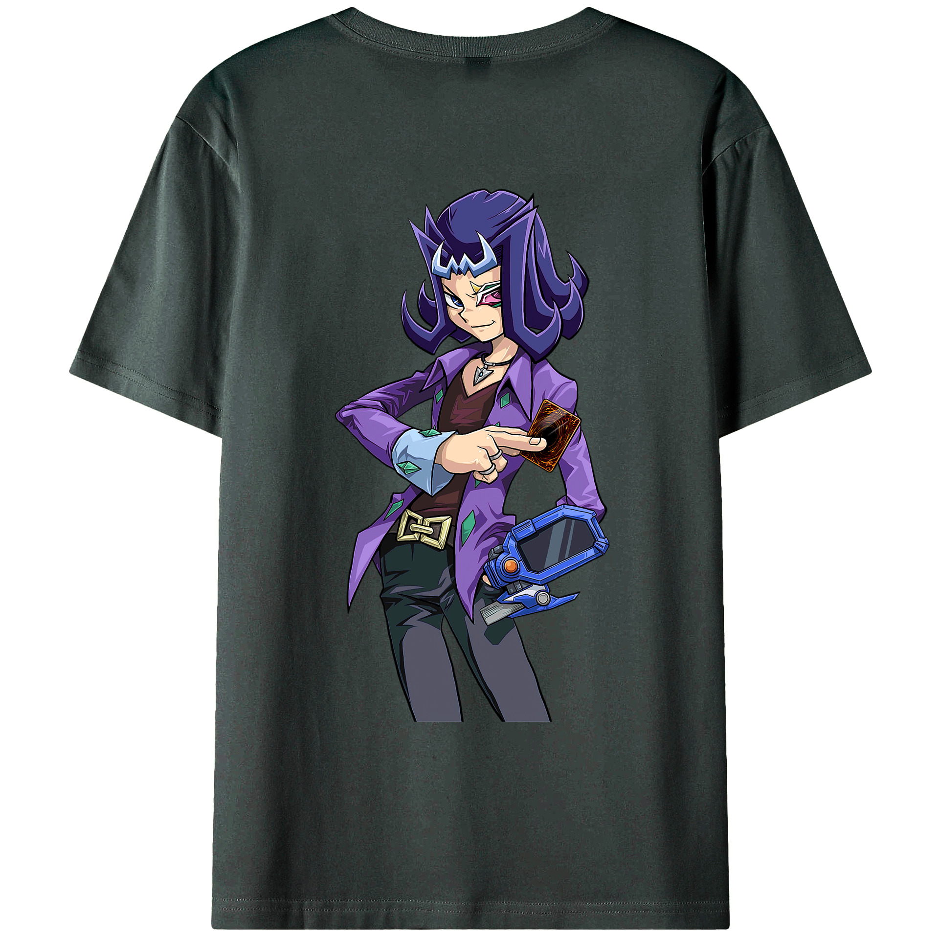 （画像用） 遊☆戯☆王 Yu-Gi-Oh! 綿100％ メンズ半袖Tシャツ（バックプリント） 通気性